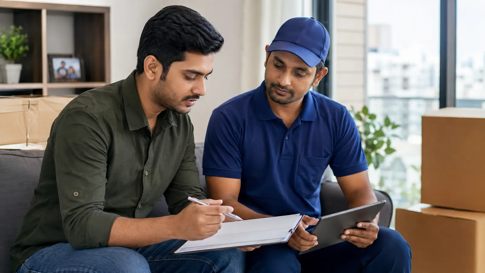 Customer learning how to verify packers and movers in Hyderabad before booking